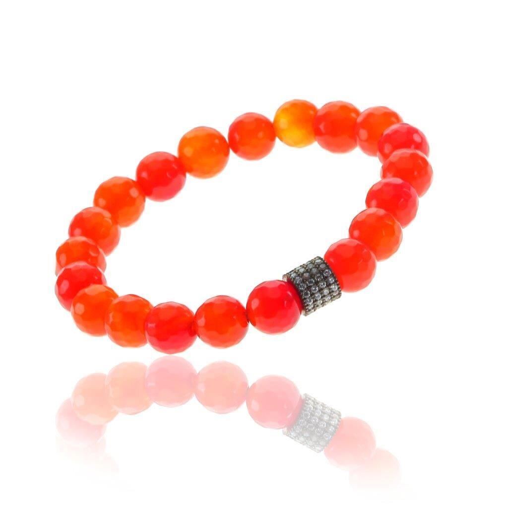 Zirkon ve Kesme Akik Taşlı Bileklik SGTL6681