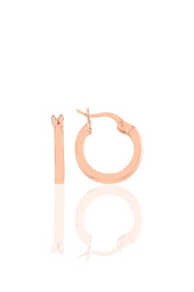 Gümüş rose 14 mm  şarnel halka küpe SGTL10757ROSE