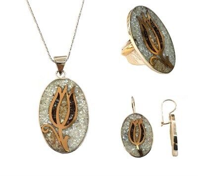 MOZAİK DOĞALTAŞLI ÜÇLÜ SET set8362