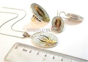 MOZAİK DOĞALTAŞLI ÜÇLÜ SET set8362