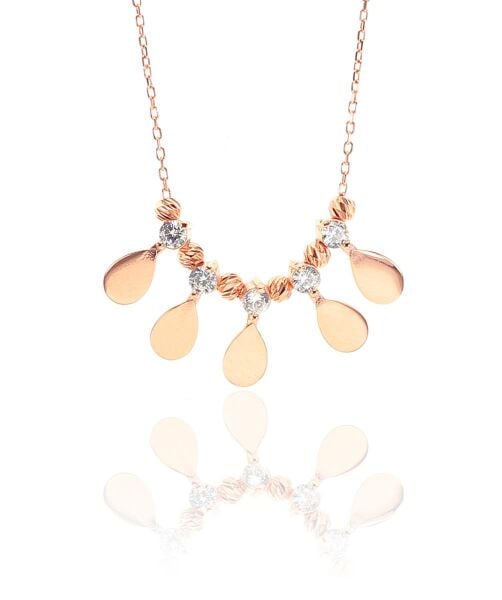 Gümüş damla ve dorica toplu kolye SGTL8453