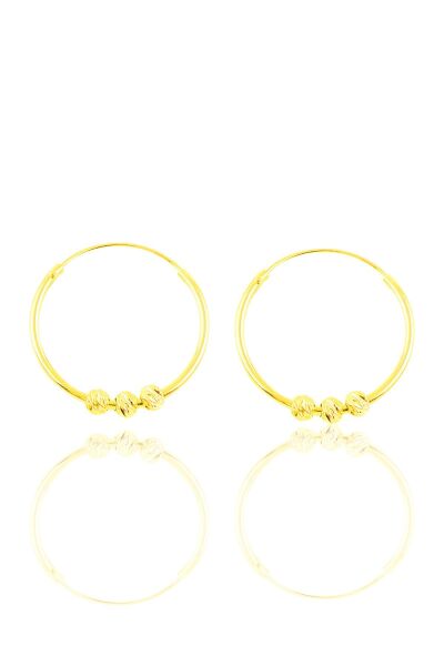 Gümüş altın yaldızlı 18 mm dorica halka küpe SGTL10336GOLD