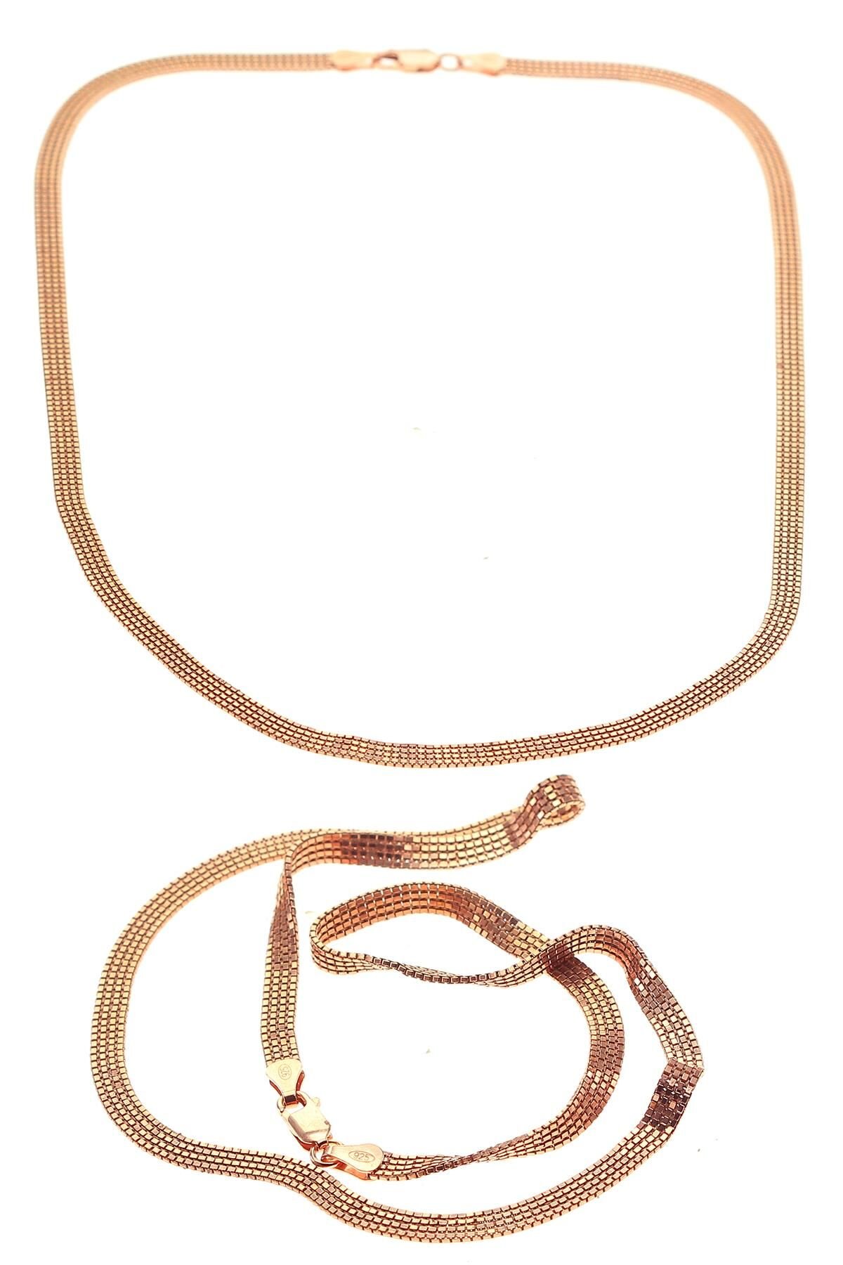 Gümüş hasır rose zincir SGTL8463