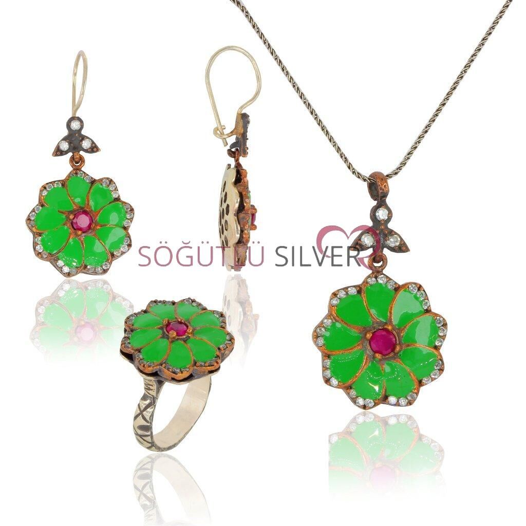 mineli çiçekli otantik üçlü set SGTL4719