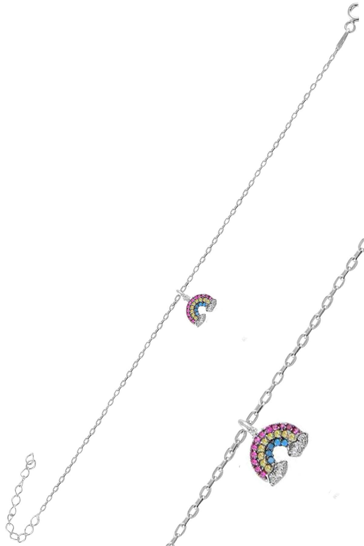 Gümüş rodyumlu zirkon taşlı gök kuşağı bileklik SGTL11070RODAJ