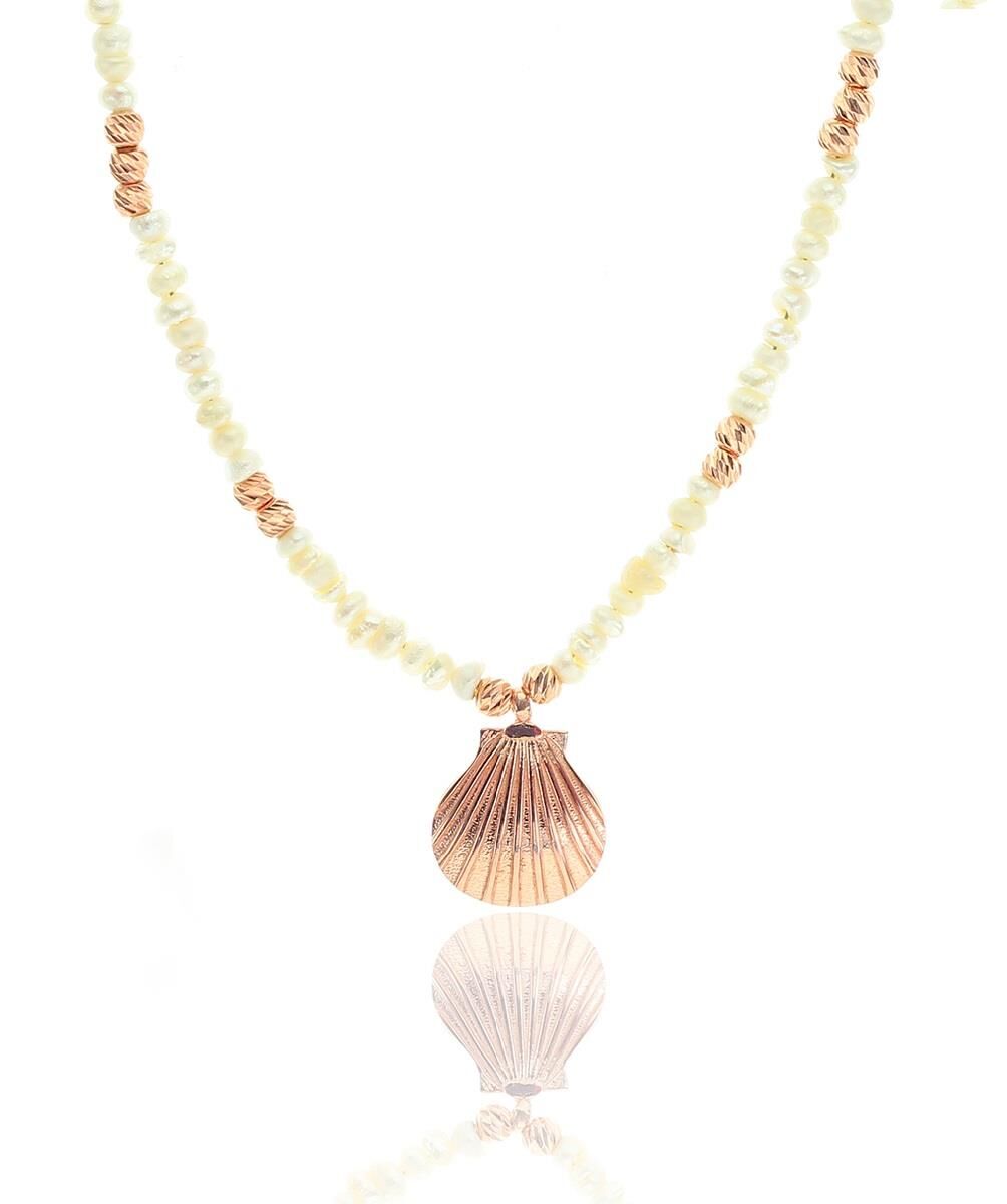 Gümüş incili midye kolye SGTL8466