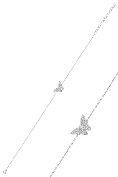 Gümüş rodyumlu kelebek bileklik SGTL10281KLB