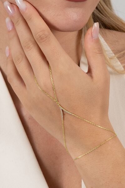 925 ayar gümüş şahmeran altın yaldızlı zirkon taşlı tutku şahmeran  SGTL13177GOLD