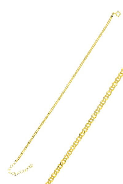 Gümüş altın yaldızlı iç içe geçmeli zincir halhal SGTL11929GOLD
