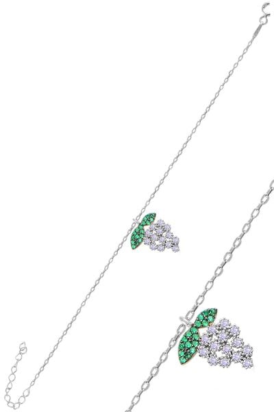 Gümüş rodyumlu zirkon taşlı üzüm bileklik SGTL11066RODAJ