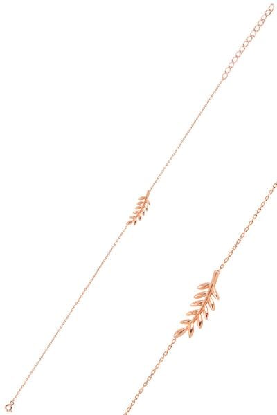 Gümüş rose yaprak bileklik  SGTL10292ROSE