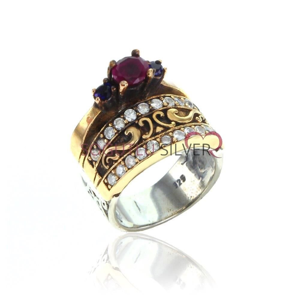 Kökyakut zirkon ve Safir Taşlı Yüzük SGTL6705
