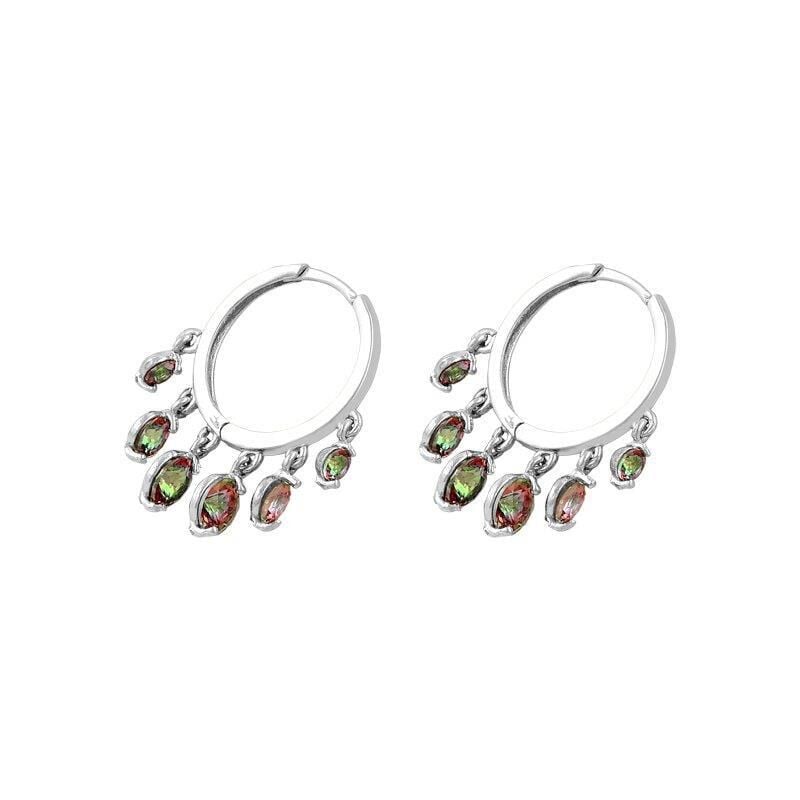 Shakira orta boy mistik topaz taş rengi küpe SGTL7330