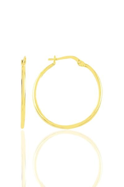 Gümüş altın yaldızlı 32 mm şarnel halka küpe SGTL12287GOLD