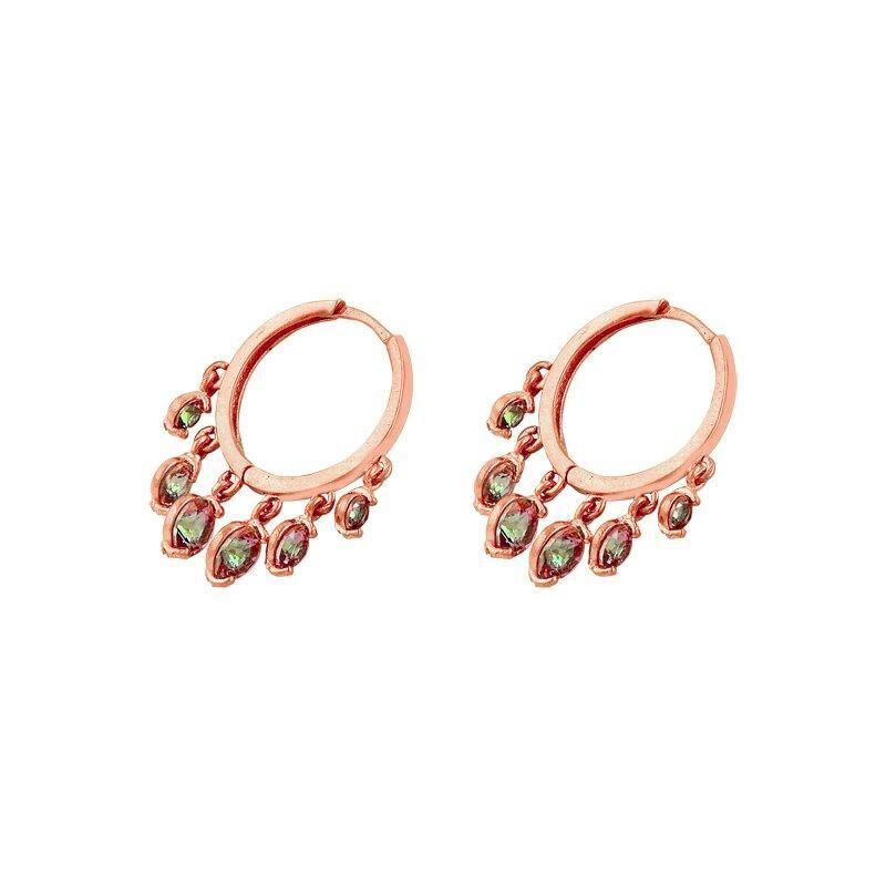 Shakira orta boy mistik topaz taş rengi küpe SGTL7331