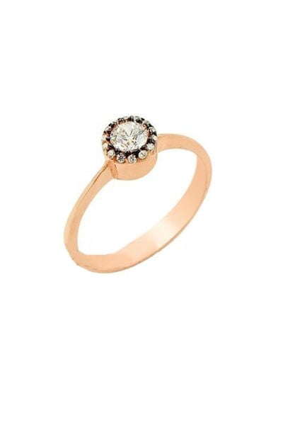 Elmas montürlü tek taş yüzük SGTL2158ROSE