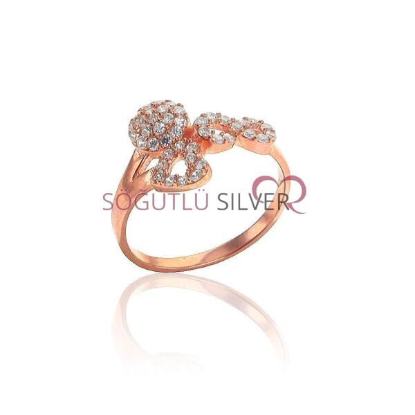 Zirkon taşlı kalp li Daireli Yüzük SGTL6713