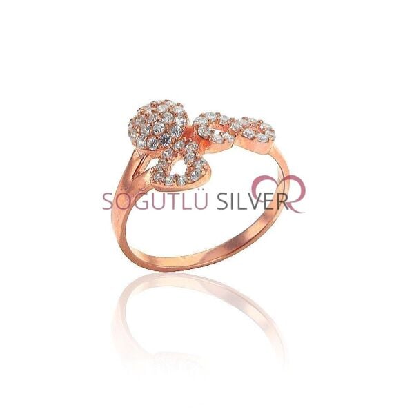 Zirkon taşlı kalp li Daireli Yüzük SGTL6713