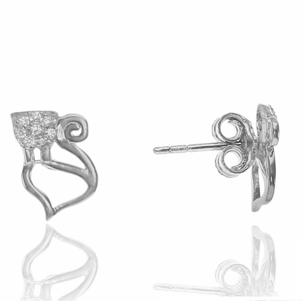 Gümüş mini kedi küpe SGTL8481