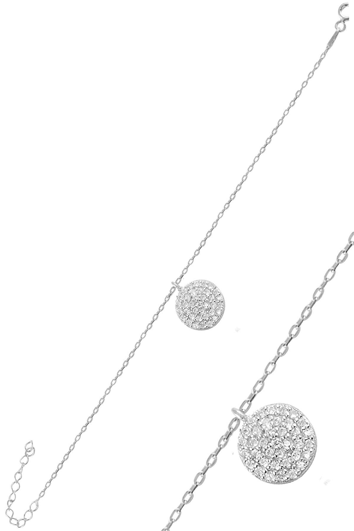 Gümüş rodyumlu zirkon taşlı yuvarlak bileklik SGTL11060RODAJ