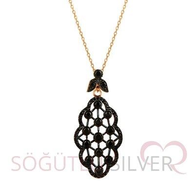 rose onix taşlı kolye kolye5090