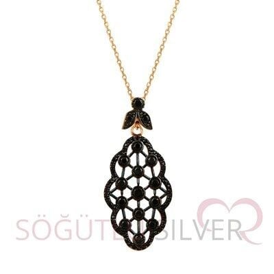 rose onix taşlı kolye kolye5090