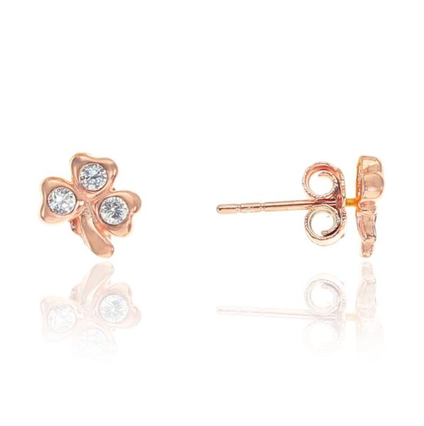 Gümüş mini üç yapraklı yonca küpe SGTL8487